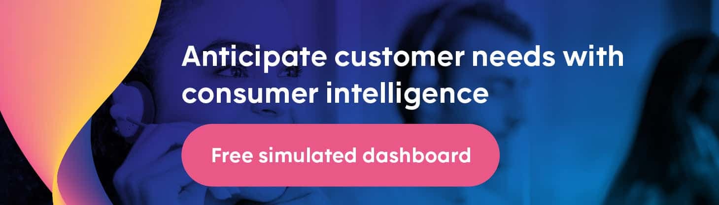 Download button for consumer intelligence dashboard to capture online and offline converations
