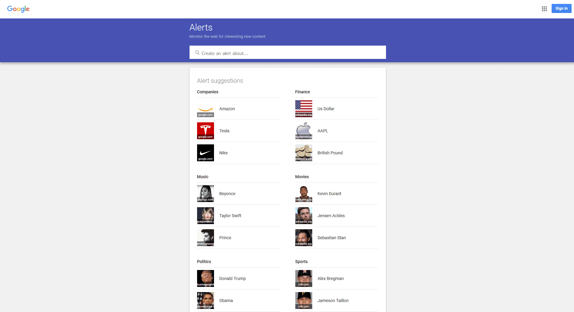 google alerts