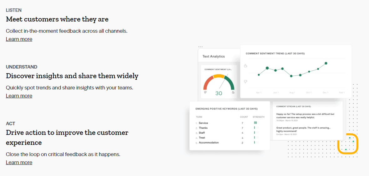 GetFeedback Screenshot mit verschiedenen Grafen