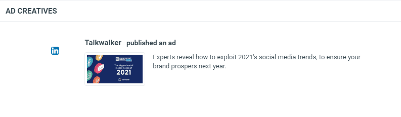 Linkedin ad - Paid Social - Talkwalker