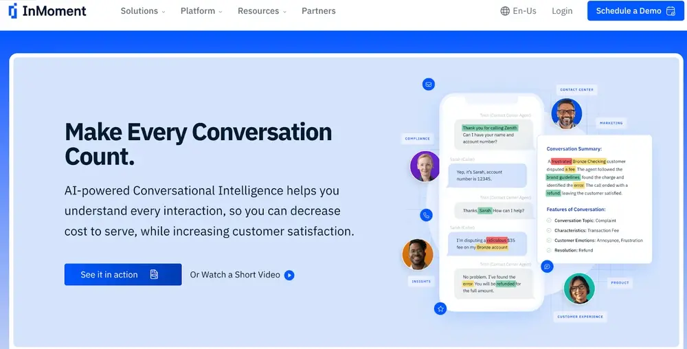 InMoment homepage