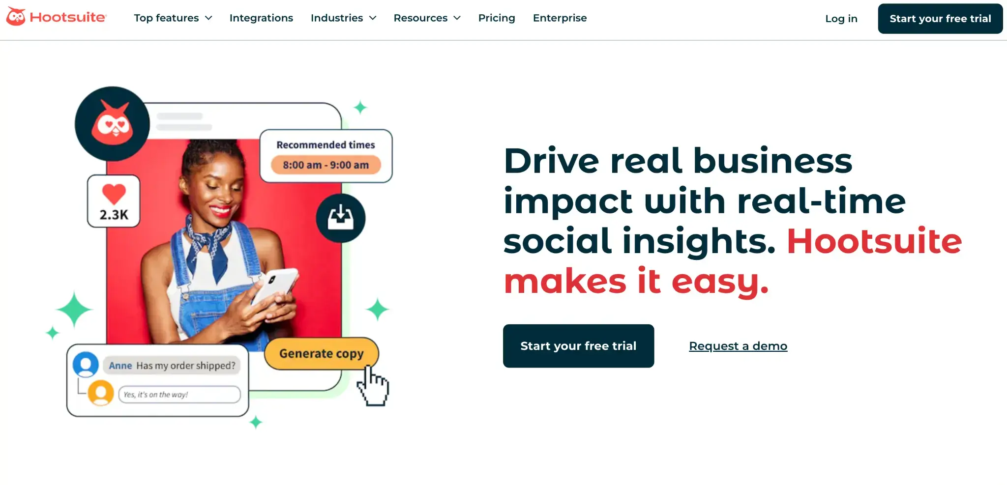 Hootsuite homepage