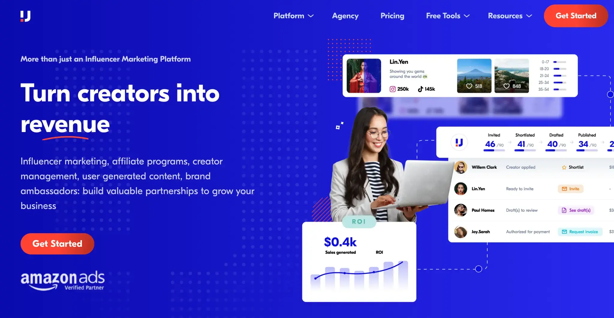 Upfluence homepage